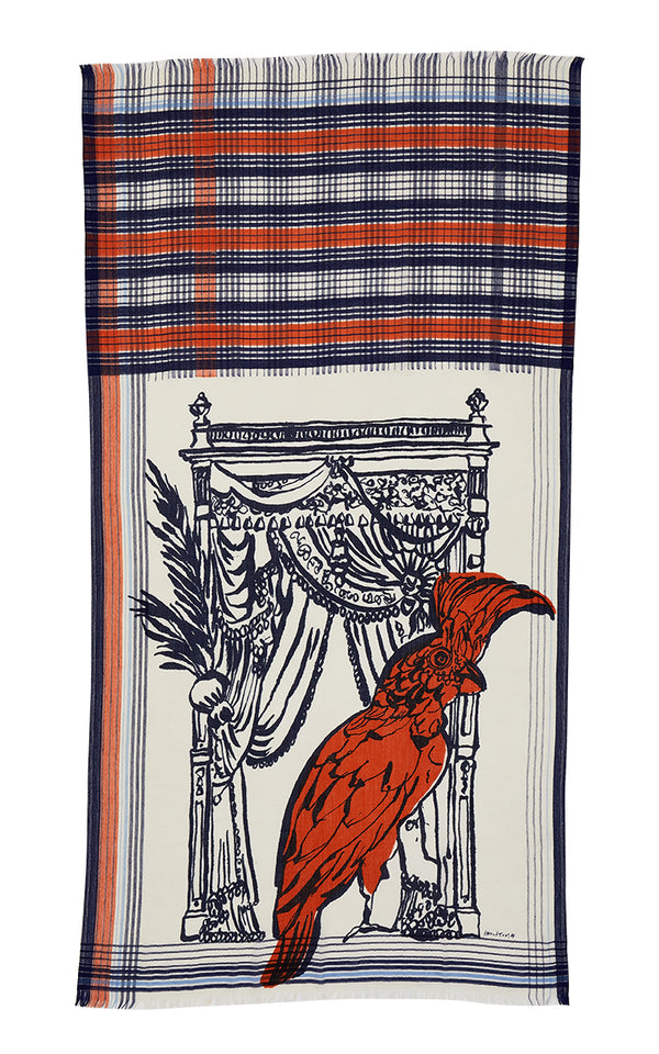 PARROT scarf in ORANGE by Inouitoosh Paris